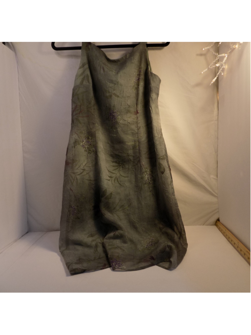 VTG Women's Casual Corner Green Floral Sleeveless Chiffon Slip Dress Jrs. 11/12